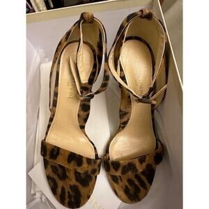 Marian Parke Toscana Larkspur Leopard Suede Sandals Sz 35.5 / 5-5.5 US